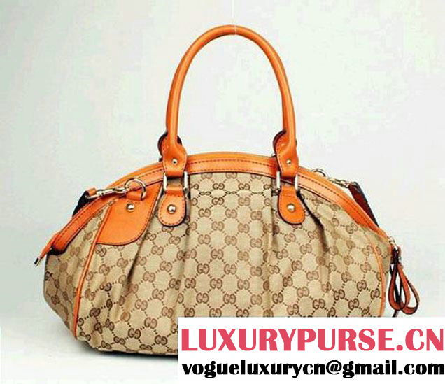 Gucci Sukey Boston Bag Canvas 223974 Orange  