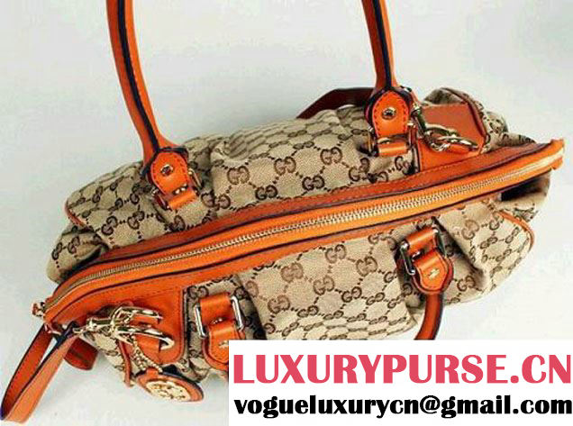 Gucci Sukey Boston Bag Canvas 223974 Orange  