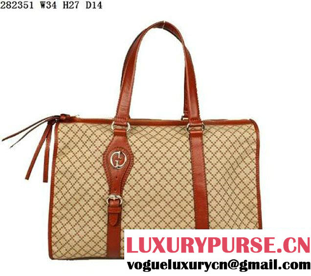 Gucci Village Large Boston Bag 282351 Brown