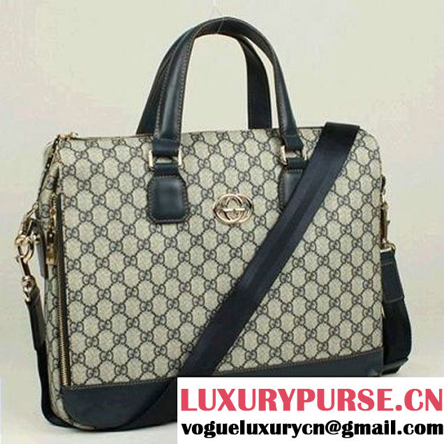 Gucci GG Fabric Boston Bag 289180 Blue  