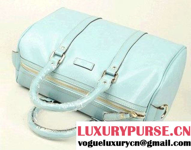 Gucci Joy 163603 Light Blue GG Imprime Boston Bag  