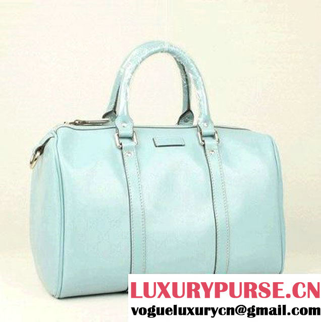 Gucci Joy 163603 Light Blue GG Imprime Boston Bag  