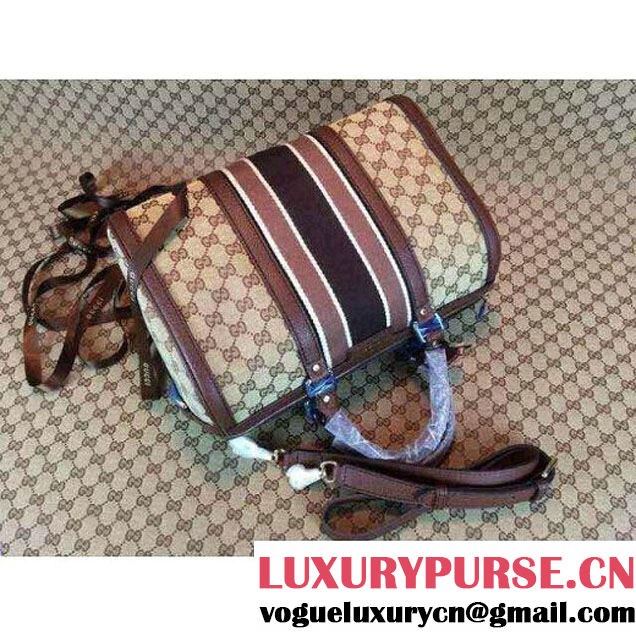 Gucci Vintage Web Orainal GG Canvas Boston Bag 247205 Brown (1b77-1532 )