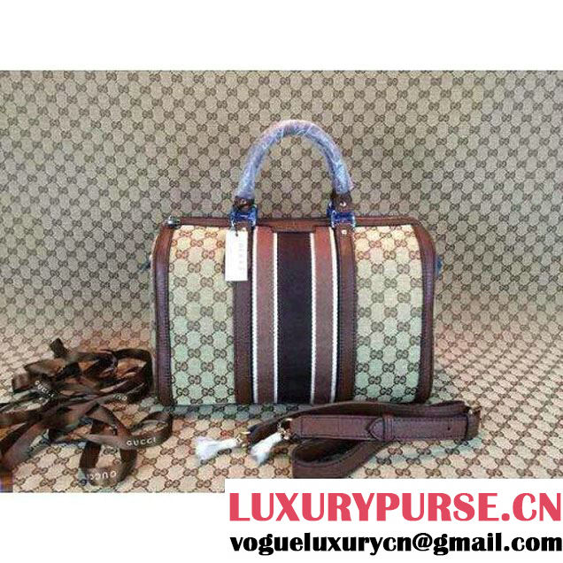 Gucci Vintage Web Orainal GG Canvas Boston Bag 247205 Brown (1b77-1532 )
