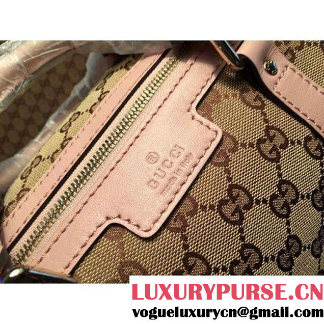 Gucci Vintage Web Orainal GG Canvas Boston Bag 247205 Pink (1b77-1533 )