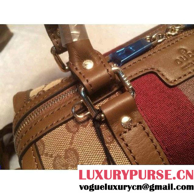 Gucci Small Vintage Web Orainal GG Canvas Boston Bag Kahki (1b77-1432 )