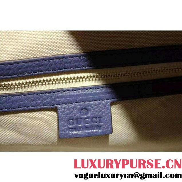 Gucci 247205 Vintage Web Orginal GG Canvas Boston Bag Blue 2015 (SPM-062620 )