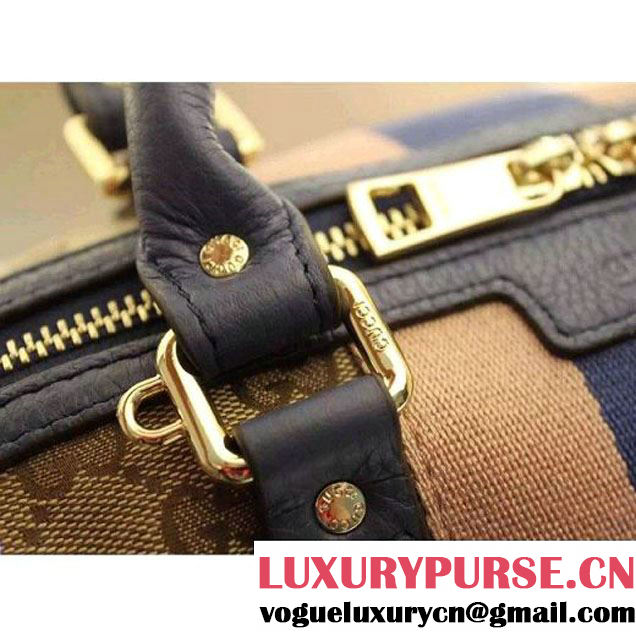 Gucci 269876 Small Vintage Web Orginal GG Canvas Boston Bag Blue 2015 (SPM-062622 )