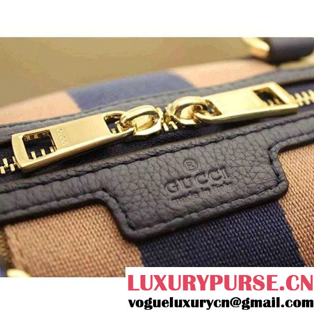 Gucci 269876 Small Vintage Web Orginal GG Canvas Boston Bag Blue 2015 (SPM-062622 )
