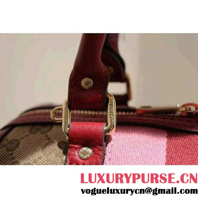 Gucci 269876 Small Vintage Web Orginal GG Canvas Boston Bag Red 2015 (SPM-062623 )