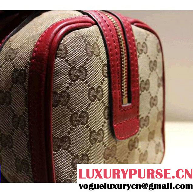 Gucci 269876 Small Vintage Web Orginal GG Canvas Boston Bag Red 2015 (SPM-062623 )