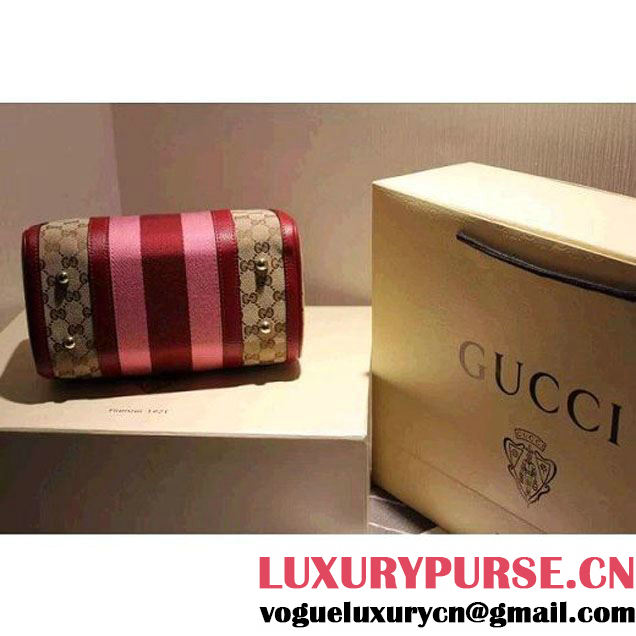 Gucci 269876 Small Vintage Web Orginal GG Canvas Boston Bag Red 2015 (SPM-062623 )