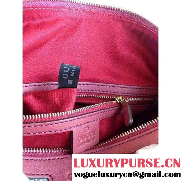 Gucci 247205 Medium Blooms GG Canvas Boston Bag Burgundy 2015 (1A171-082808 )