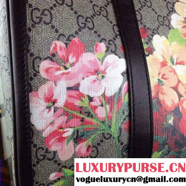 Gucci 247205 Medium Blooms GG Canvas Boston Bag Black 2015 (1A171-082809 )