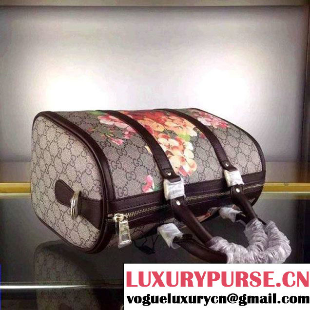 Gucci 247205 Medium Blooms GG Canvas Boston Bag Black 2015 (1A171-082809 )