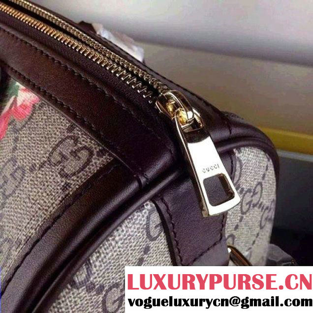 Gucci 247205 Medium Blooms GG Canvas Boston Bag Black 2015 (1A171-082809 )