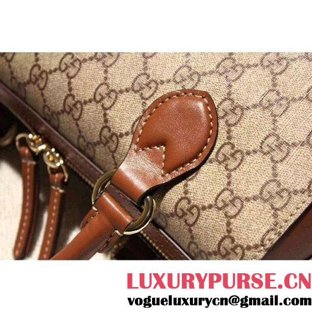 Gucci Small Blooms GG Supreme Top Handle Bag Brown Fall 2015 (SPM-092115 )