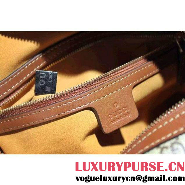 Gucci Small Blooms GG Supreme Top Handle Bag Brown Fall 2015 (SPM-092115 )