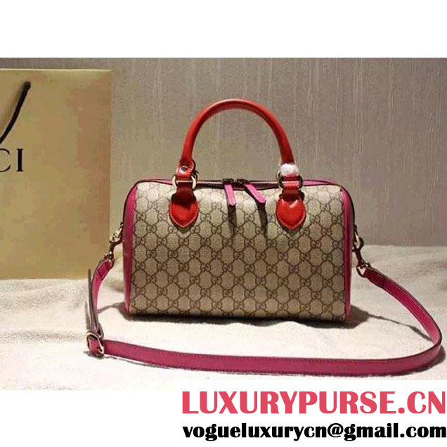 Gucci Small Blooms GG Supreme Top Handle Bag Red/Rosy Fall 2015 (SPM-092116 )