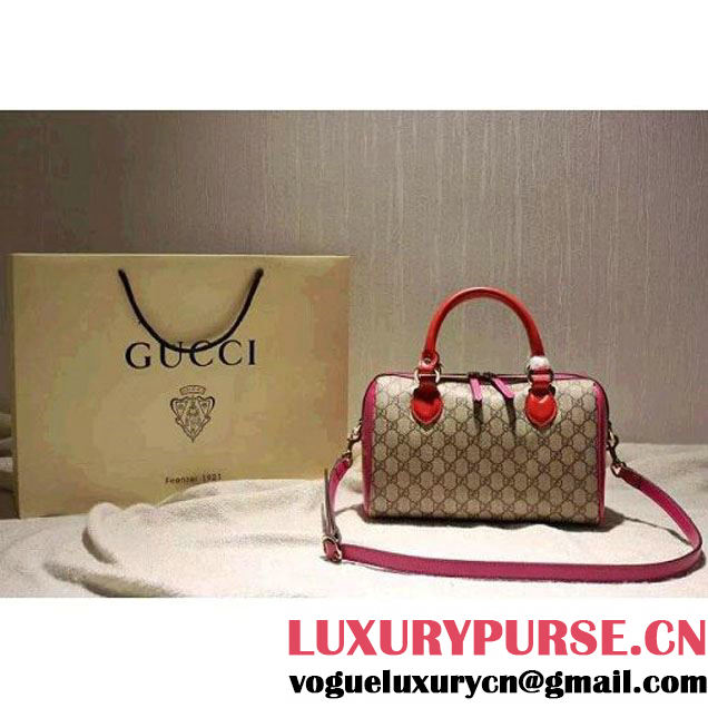 Gucci Small Blooms GG Supreme Top Handle Bag Red/Rosy Fall 2015 (SPM-092116 )