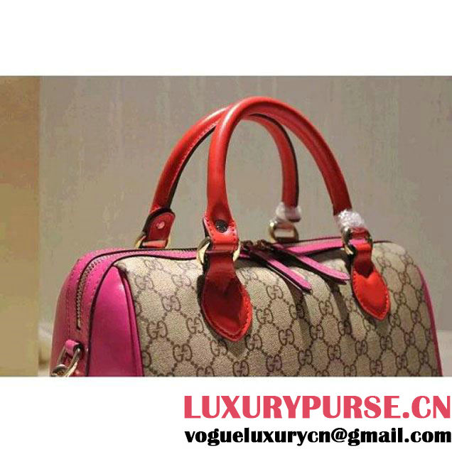 Gucci Small Blooms GG Supreme Top Handle Bag Red/Rosy Fall 2015 (SPM-092116 )