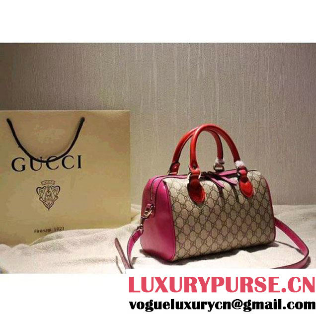 Gucci Small Blooms GG Supreme Top Handle Bag Red/Rosy Fall 2015 (SPM-092116 )