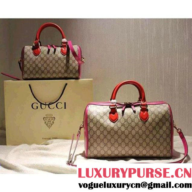 Gucci Small Blooms GG Supreme Top Handle Bag Red/Rosy Fall 2015 (SPM-092116 )