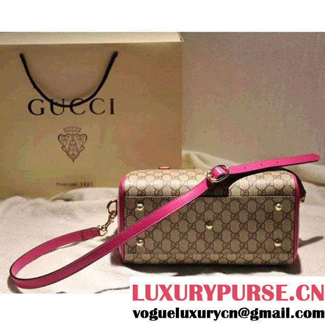 Gucci Small Blooms GG Supreme Top Handle Bag Red/Rosy Fall 2015 (SPM-092116 )
