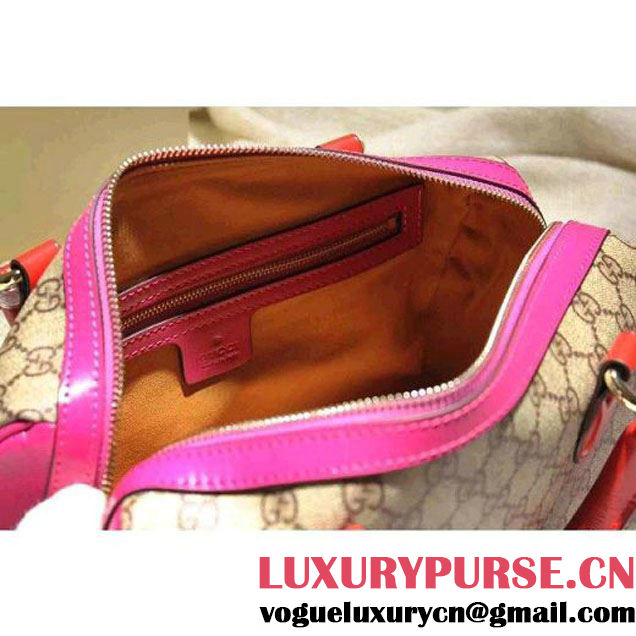 Gucci Small Blooms GG Supreme Top Handle Bag Red/Rosy Fall 2015 (SPM-092116 )