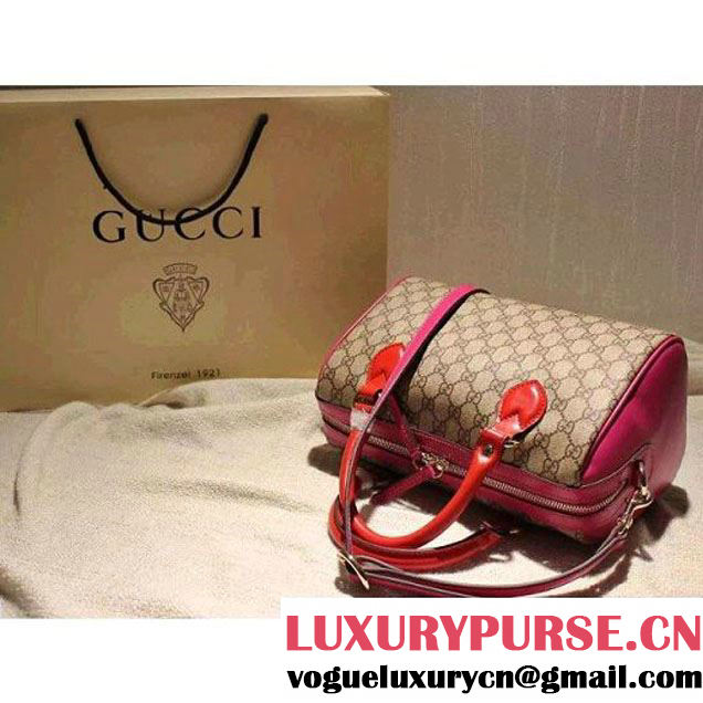 Gucci Small Blooms GG Supreme Top Handle Bag Red/Rosy Fall 2015 (SPM-092116 )