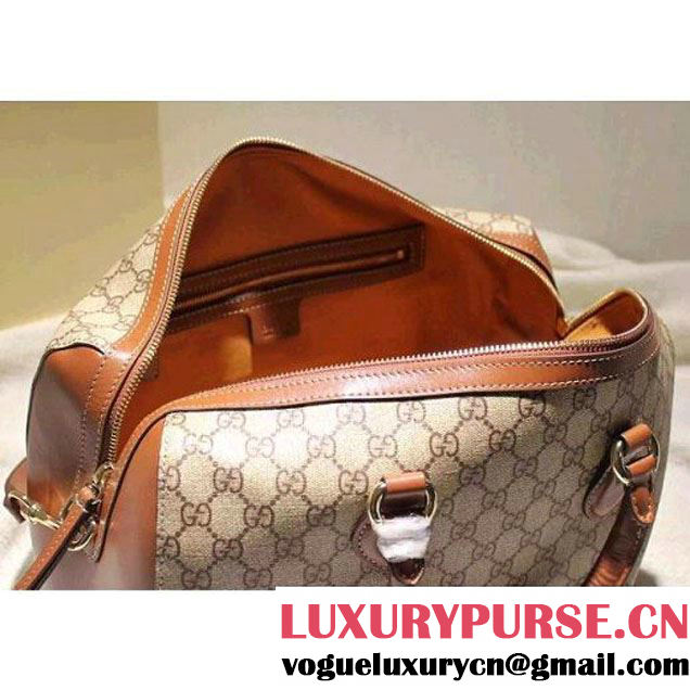 Gucci 409527 GG Supreme Top Handle Bag Brown Fall 2015 (SPM-092117 )