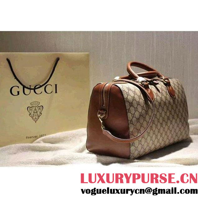 Gucci 409527 GG Supreme Top Handle Bag Brown Fall 2015 (SPM-092117 )