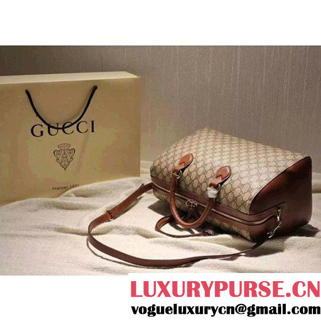 Gucci 409527 GG Supreme Top Handle Bag Brown Fall 2015 (SPM-092117 )