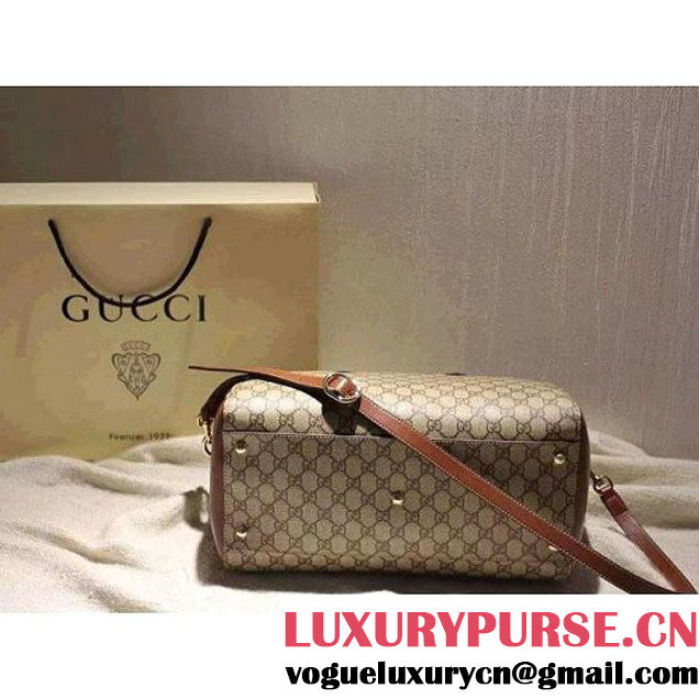 Gucci 409527 GG Supreme Top Handle Bag Brown Fall 2015 (SPM-092117 )