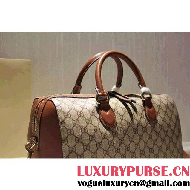 Gucci 409527 GG Supreme Top Handle Bag Brown Fall 2015 (SPM-092117 )