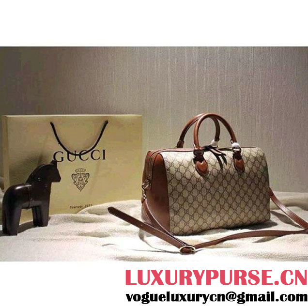 Gucci 409527 GG Supreme Top Handle Bag Brown Fall 2015 (SPM-092117 )