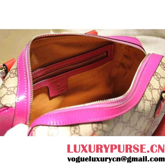 Gucci 409527 GG Supreme Top Handle Bag Red/Rosy Fall 2015 (SPM-092118 )