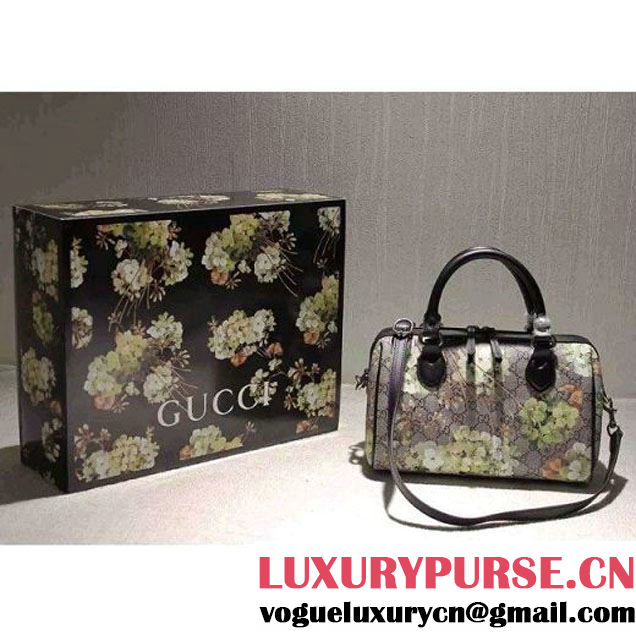 Gucci Small Green Blooms GG Supreme Top Handle Bag Fall 2015 (SPM-092808 )