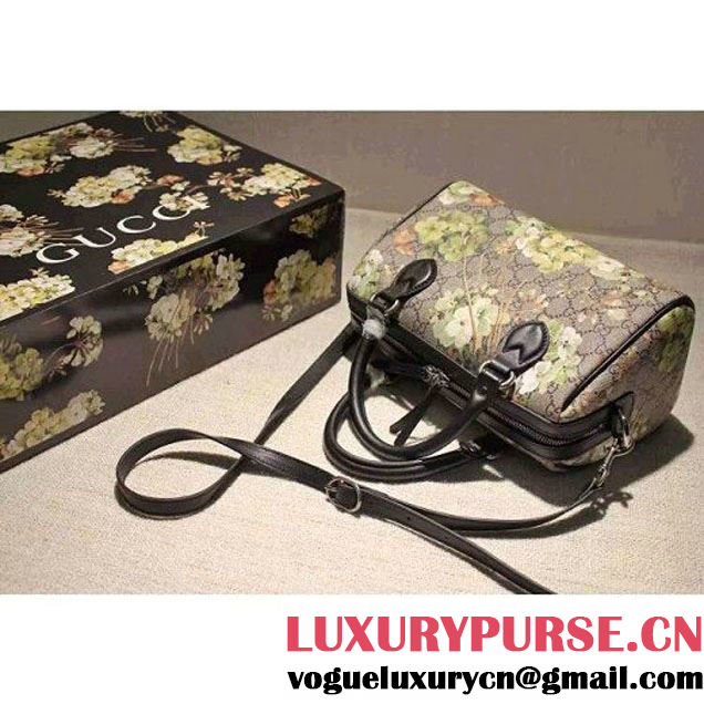 Gucci Small Green Blooms GG Supreme Top Handle Bag Fall 2015 (SPM-092808 )