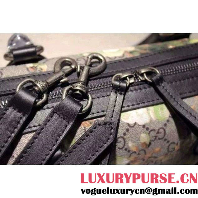 Gucci Small Green Blooms GG Supreme Top Handle Bag Fall 2015 (SPM-092808 )