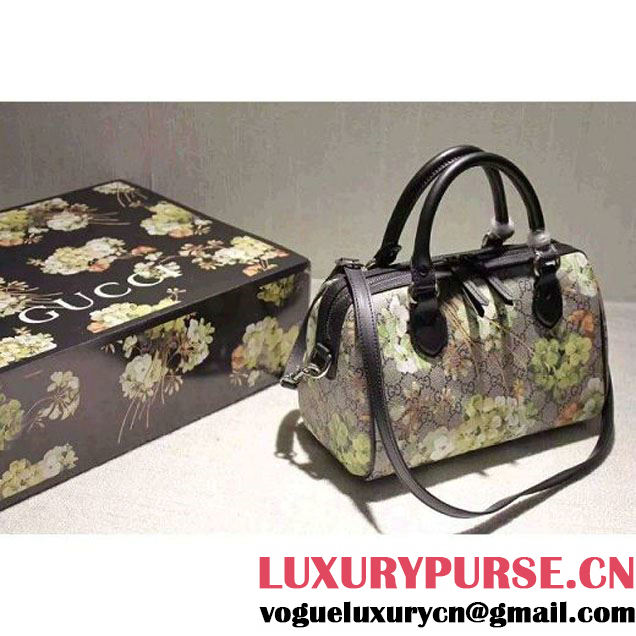Gucci Small Green Blooms GG Supreme Top Handle Bag Fall 2015 (SPM-092808 )