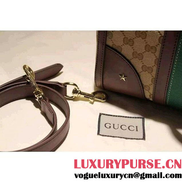 Gucci 406868 Vintage Web Embroidered Bag Dark Brown Fall-Winter 2015 (SPM-110211 )