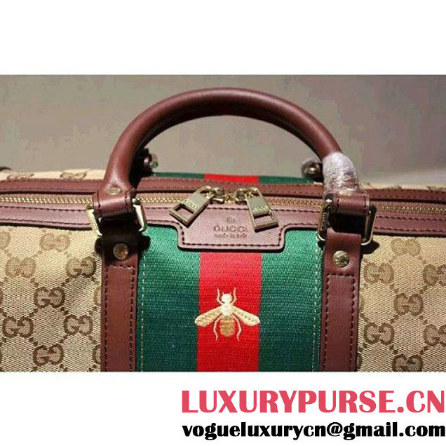Gucci 406868 Vintage Web Embroidered Bag Dark Brown Fall-Winter 2015 (SPM-110211 )