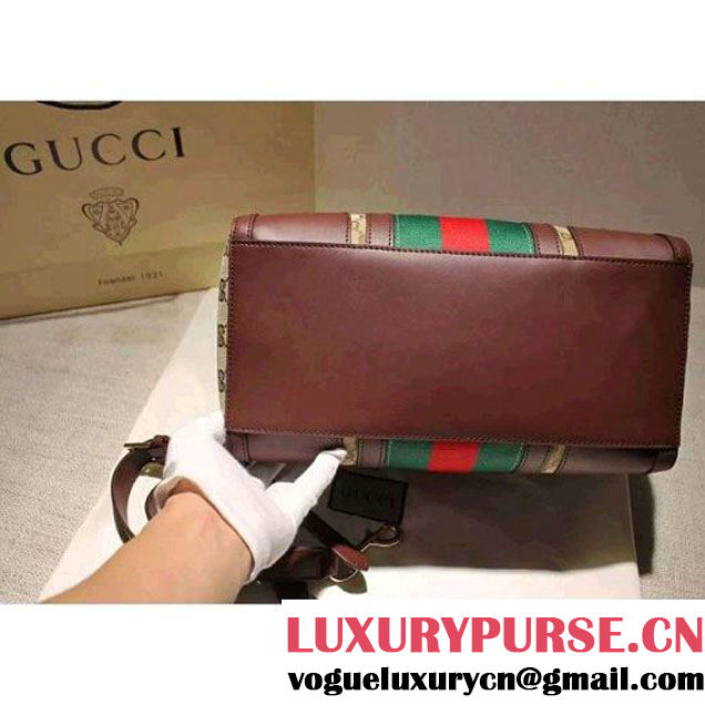 Gucci 406868 Vintage Web Embroidered Bag Dark Brown Fall-Winter 2015 (SPM-110211 )