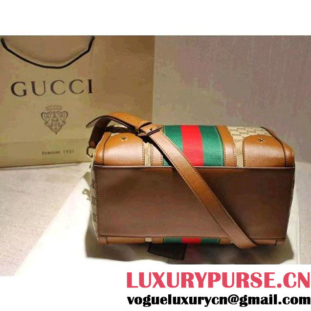 Gucci 406868 Vintage Web Embroidered Bag Camel Fall-Winter 2015 (SPM-110212 )
