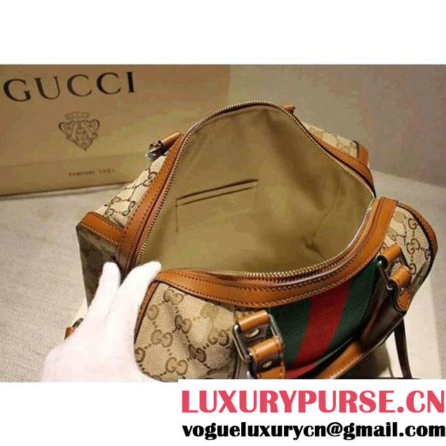 Gucci 406868 Vintage Web Embroidered Bag Camel Fall-Winter 2015 (SPM-110212 )