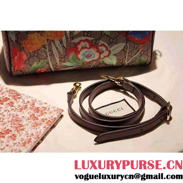 Gucci Small Tian GG Supreme Boston Bag Brown 2016 (SPM-6032103 )