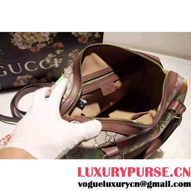 Gucci Small Tian GG Supreme Boston Bag Brown 2016 (SPM-6032103 )
