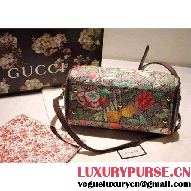 Gucci Small Tian GG Supreme Boston Bag Brown 2016 (SPM-6032103 )