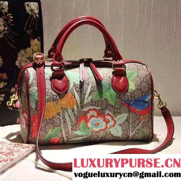 Gucci Small Tian GG Supreme Boston Bag Red 2016 (SPM-6032100 )